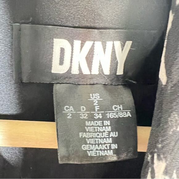 DKNY animal print chiffon black and gray shift dress size 2 B107 - Picture 2 of 4